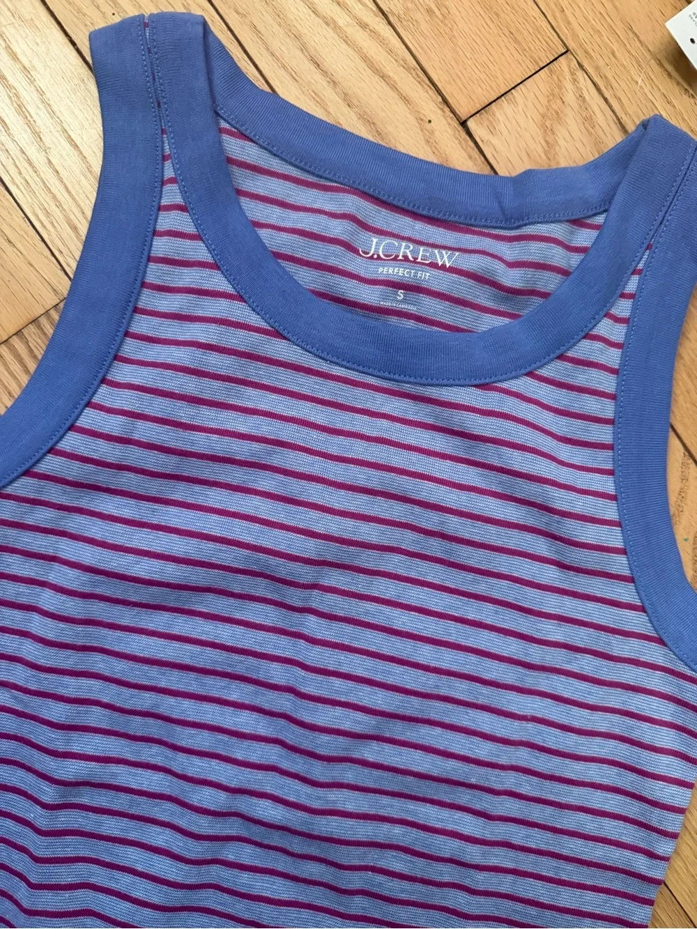 J.Crew Striped Tank Top in Blue and Pink NWT